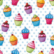 PAPSTAR servetten Birthday Cup Cakes, 33×33 cm, 3-laags, 20 stuks