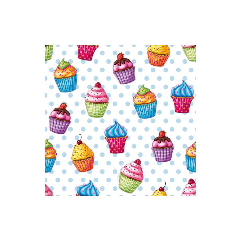 PAPSTAR serviettes motif Muffin, 33×33 cm, 3 plis, 20 pièces