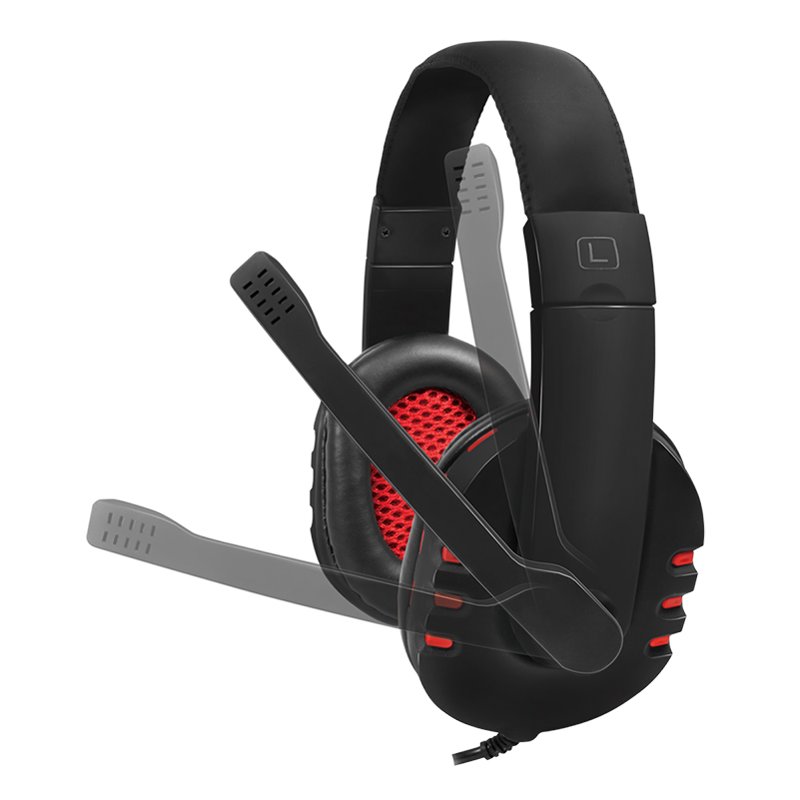 LogiLink Casque USB avec microphone, noir/rouge, câble 2,0 m