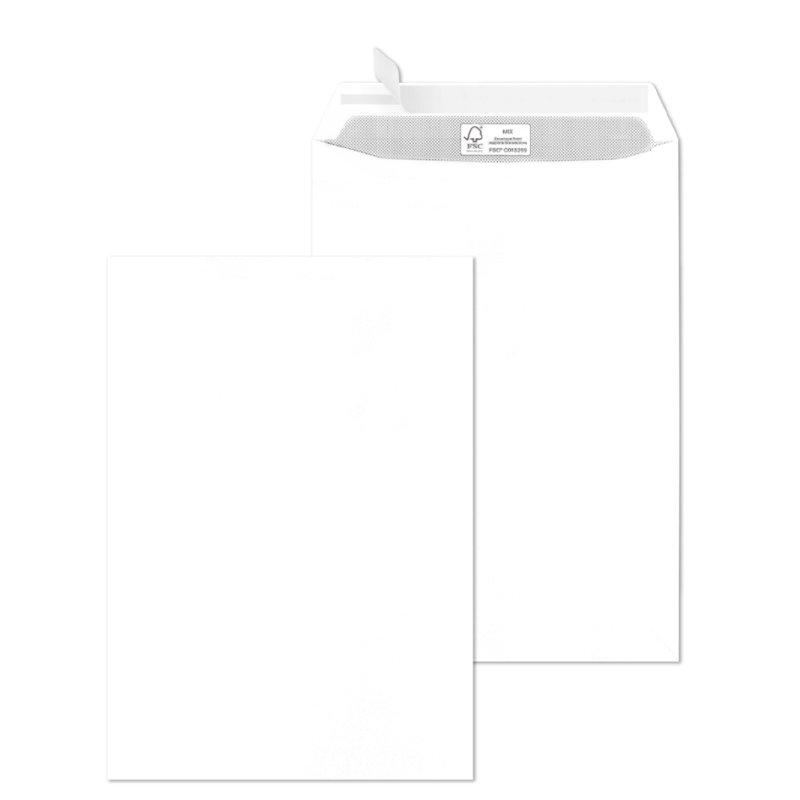 MAILmedia C4 shipping envelopes with window, white, 250 pieces