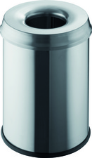 helit edelstaal prullenbak 'the guardian', 15 liter, zilver