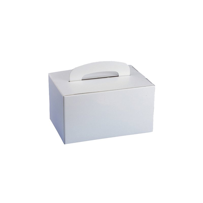 PAPSTAR boîte repas rectangulaire avec poignée, blanc, 155×225×125 mm, 20 pièces