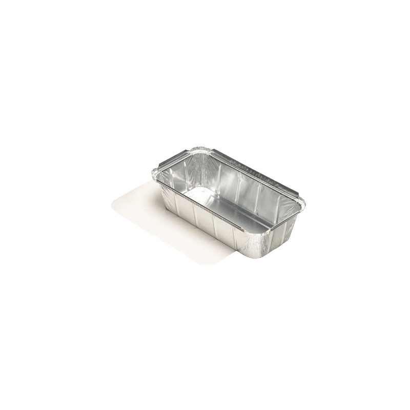 STARPAK barquettes aluminium carrées avec couvercle, 800 ml, 218×154×38 mm, 10 pièces