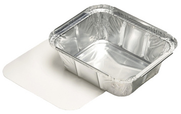 STARPAK aluminium bakjes rechthoekig met deksel, 650 ml, 220×128×33 mm, 10 stuks