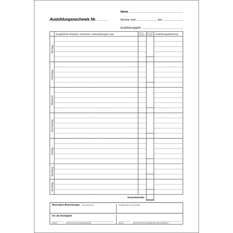 RNK Verlag opleidingsnawijs-heft, dagelijks, DIN A4, azuurblauw