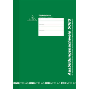 RNK Verlag opleidingslogboek wekelijks/maandelijks, DIN A4, groen, 28 vel