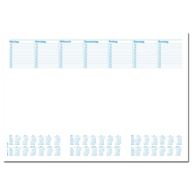 RNK Verlag sous-main de bureau Office, blanc, avec calendrier, 480×330 mm, 30 feuilles