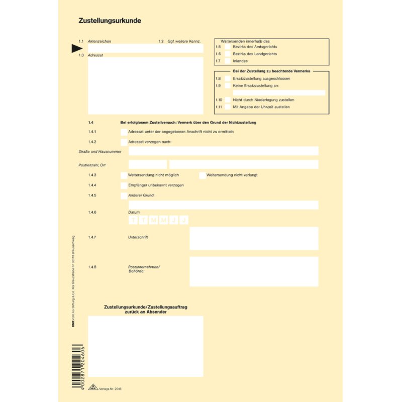 RNK Verlag pre-printed delivery document A4, recycled yellow, 80 g/m², 100 pieces