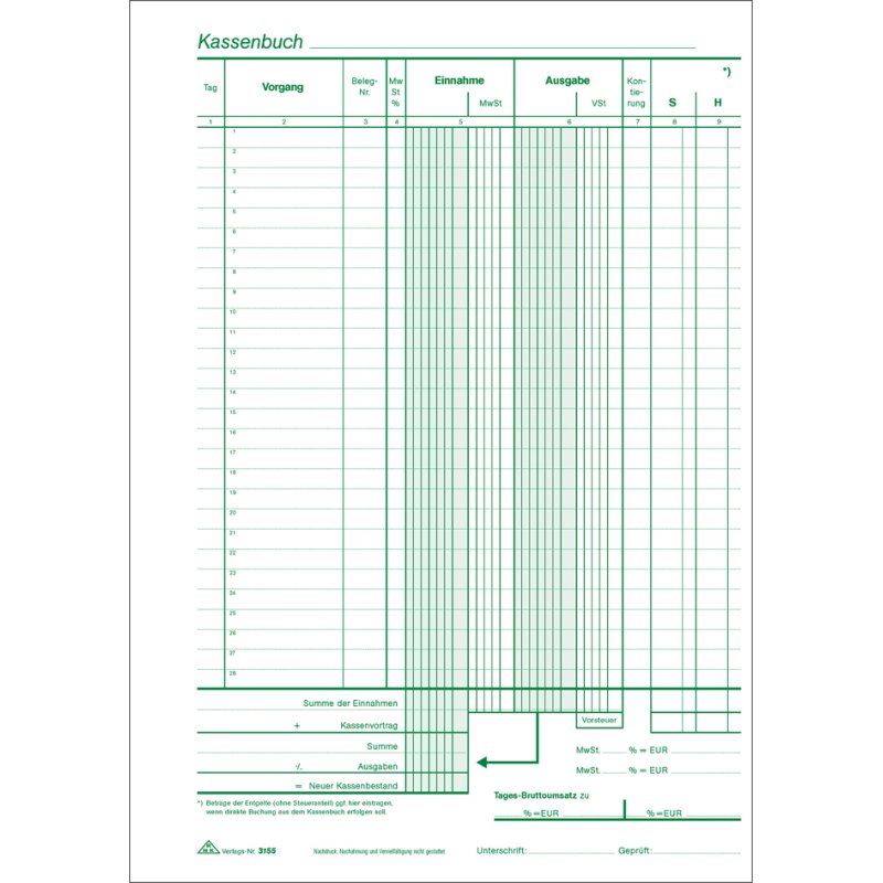 RNK Verlag kassaboek A4, zelfkopiërend, 2 x 40 vel