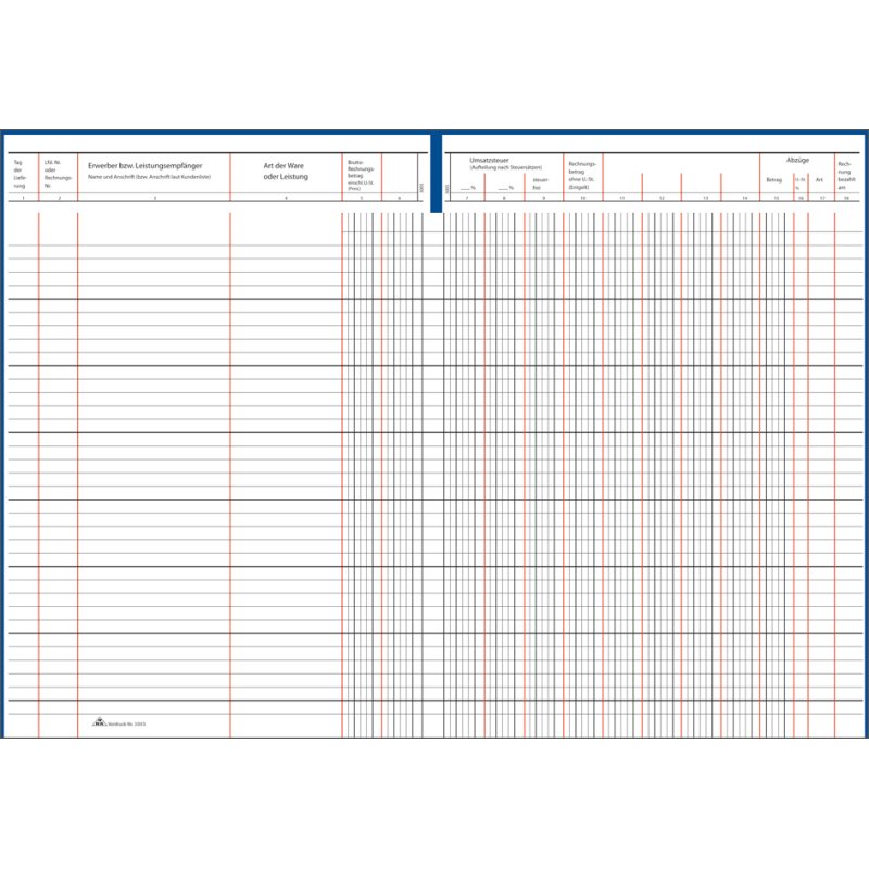 RNK Verlag invoice and goods-out book, white, A4, glued spine, 40 sheets