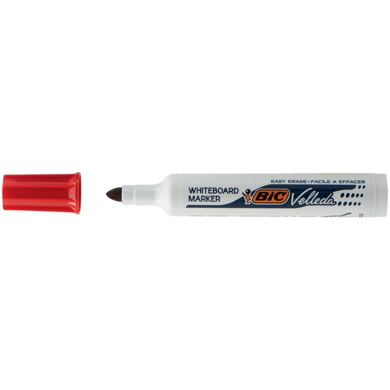 BIC Velleda marqueur pour tableau blanc, rouge, pointe ronde, 1,6 mm