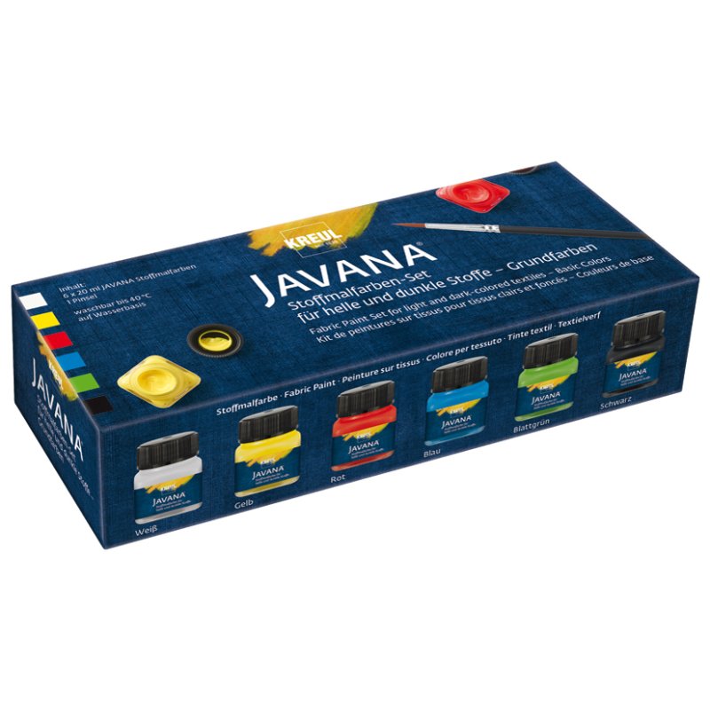 KREUL JAVANA fabric paint, creative set, 6 × 20 ml, water-based
