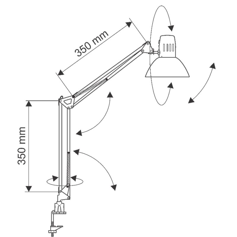 MAUL LED desk lamp MAULstudy with clamp, 10W, black, 950 lumens