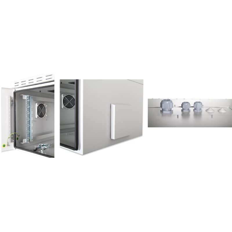 DIGITUS armoire murale OUTDOOR, 7 HE, gris clair, IP55