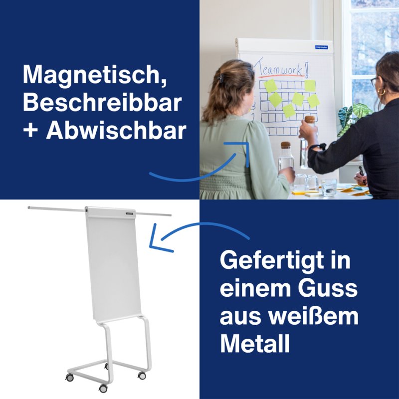 magnetoplan Design-flipchart evolution plus, blanc, 680×980 mm, magnétique