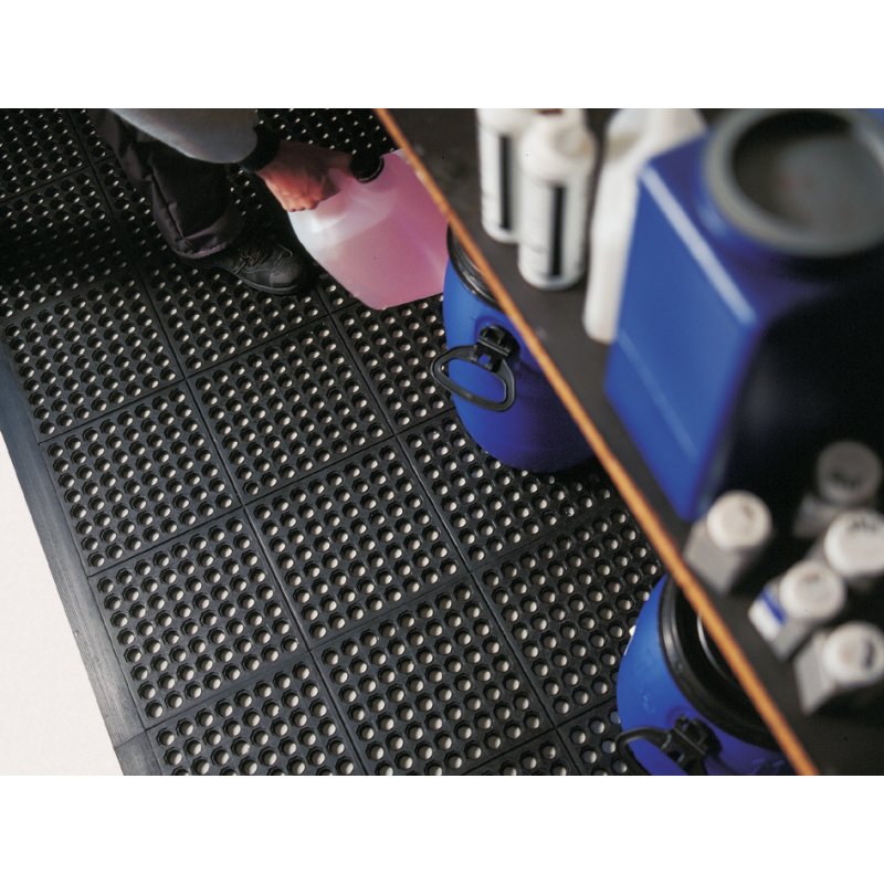 Tapis de yoga carré Miltex Octa Oil, 90×90 cm, noir, 15 mm