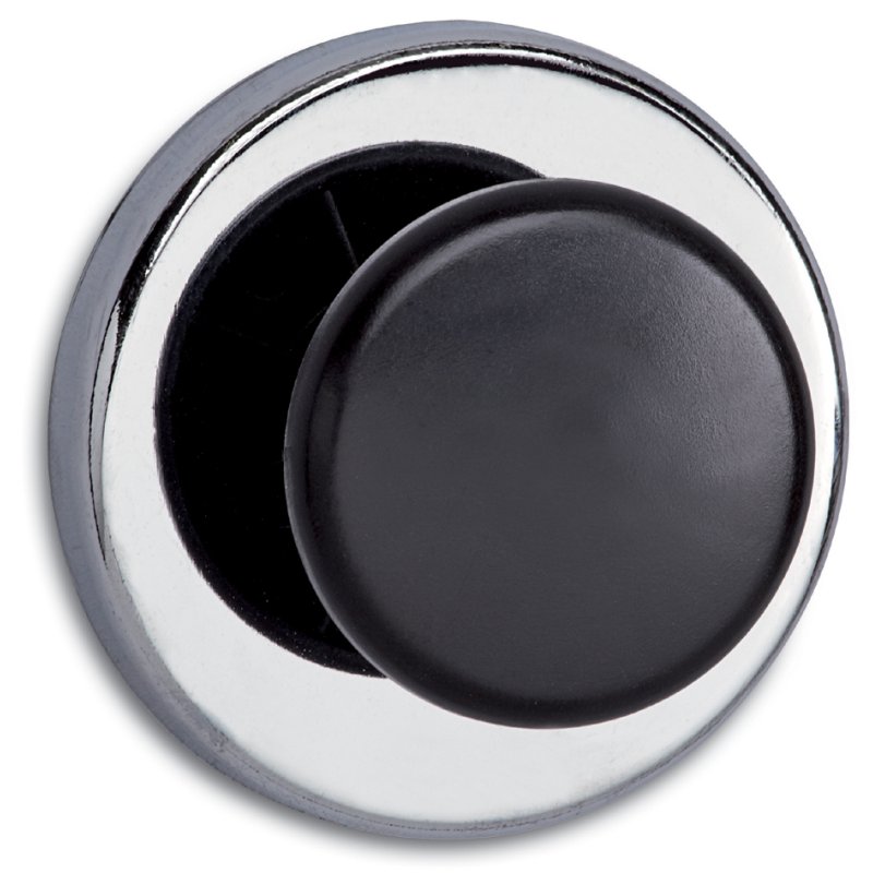 MAUL aimant puissant avec bouton de préhension, 38 mm, force d'adhérence 5 kg, argent/noir
