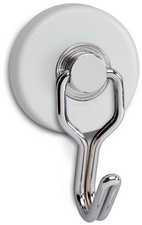 MAUL magneethaak met draaibare haak, 35 mm diameter, wit, 5 kg