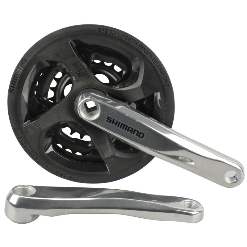 SHIMANO fietsaandrijvingset, 6-/7-/8-versnellingen, 42-32-22 tanden, zwart/zilver