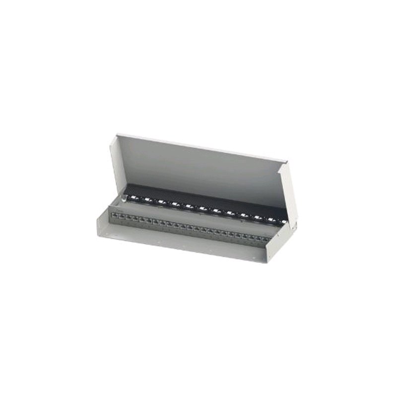 TELEGÄRTNER panneau de brassage modulaire Cat. 6A, modèle bas, 10 Gigabit Ethernet, RAL 9010