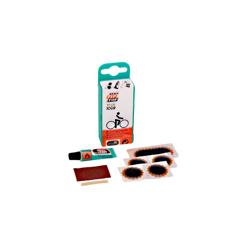 REMA TIP TOP kit de réparation vélo TT 01 Tour, 8 pièces, boîte carton