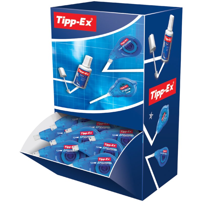 Tipp-Ex correctieroller Easy Correct, voordeelverpakking, blauw-transparant, 20 stuks