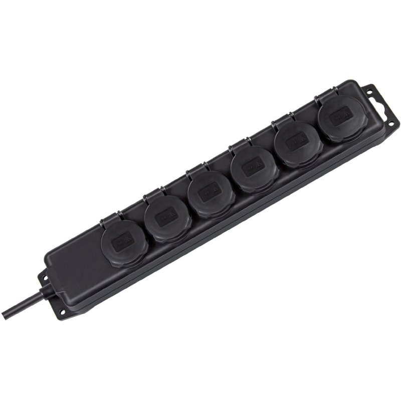 brennenstuhl Multiprise étanche aux éclaboussures, 6 prises, noir, câble 2 m