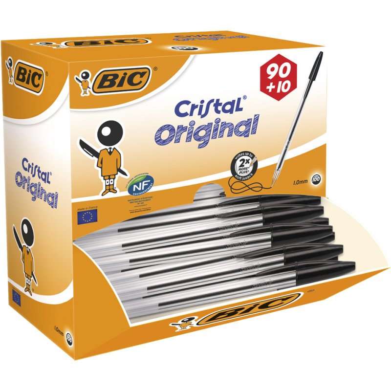 BIC balpennen Cristal Original, zwart, value pack, 100 stuks
