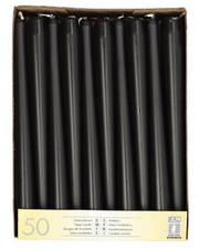 STARPAK kaarsen, geurloos, zwart, 22 mm, 50 stuks