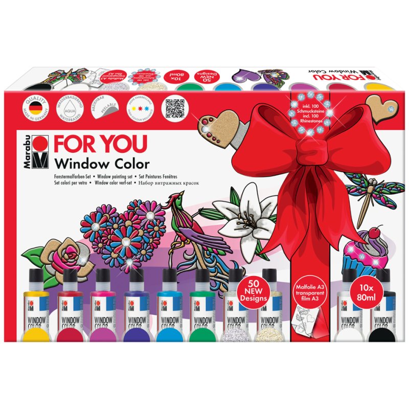 Marabu raamverfset Fun & Fancy For You, 10 kleuren, A3 malfolie