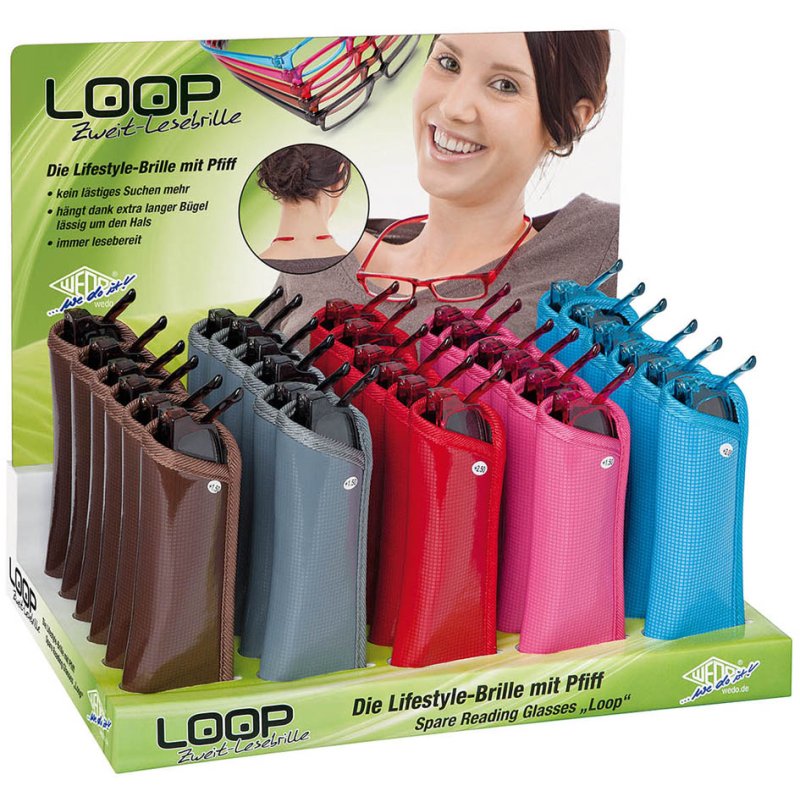 WEDO leesbril LOOP, 30 stuks display, diverse kleuren