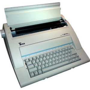 TWEN elektrische schrijfmachine TW180 Plus, QWERTZ-toetsenbord, textspeicher 90 tekens, draagbaar