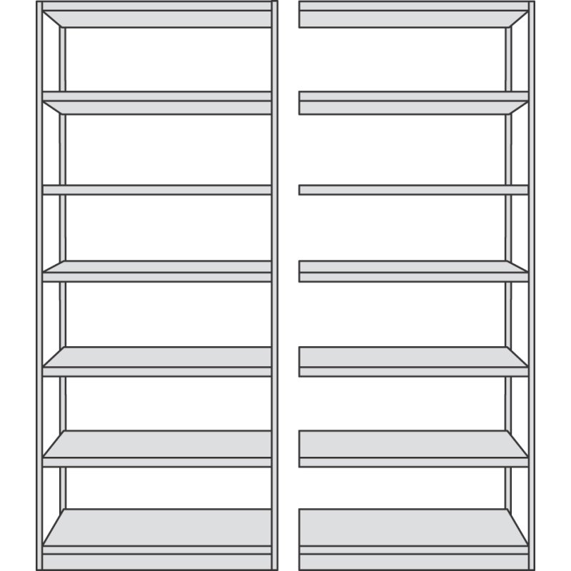 kerkmann rehausse Progress 500, 7 tablettes, gris clair, 225 cm haut