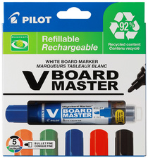 PILOT whiteboard markers V BOARD MASTER, rond, navulbaar, 5 stuks