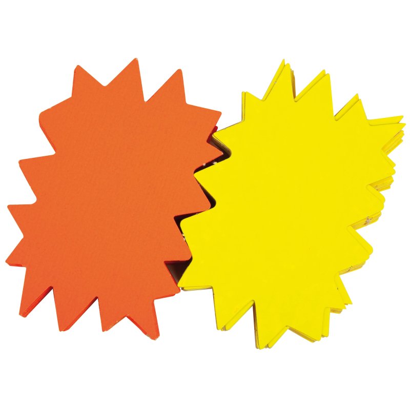 APLI étiquettes de signalisation étoile, jaune/orange, 120 × 160 mm, 50 pièces