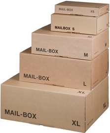SMARTBOXPRO verzendkarton MAIL BOX L, hersluitbaar, bruin, 400×261×150 mm