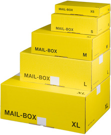 SMARTBOXPRO verzendkarton MAIL BOX L, geel, hersluitbaar, 20 stuks