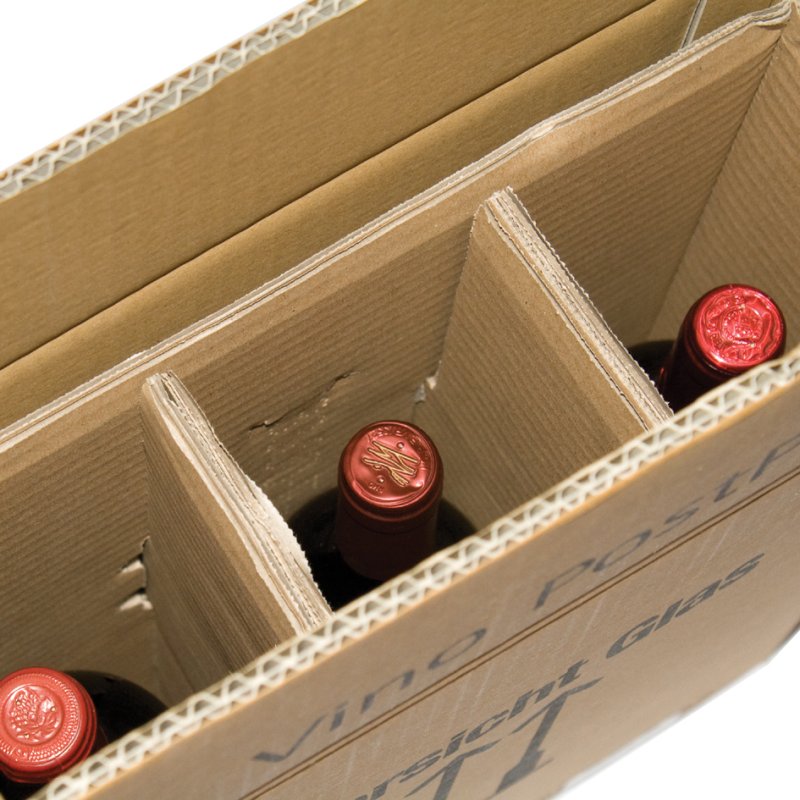 SMARTBOXPRO carton d'expédition pour 1 bouteille, carton ondulé brun, 106×106×420 mm, 20 pièces