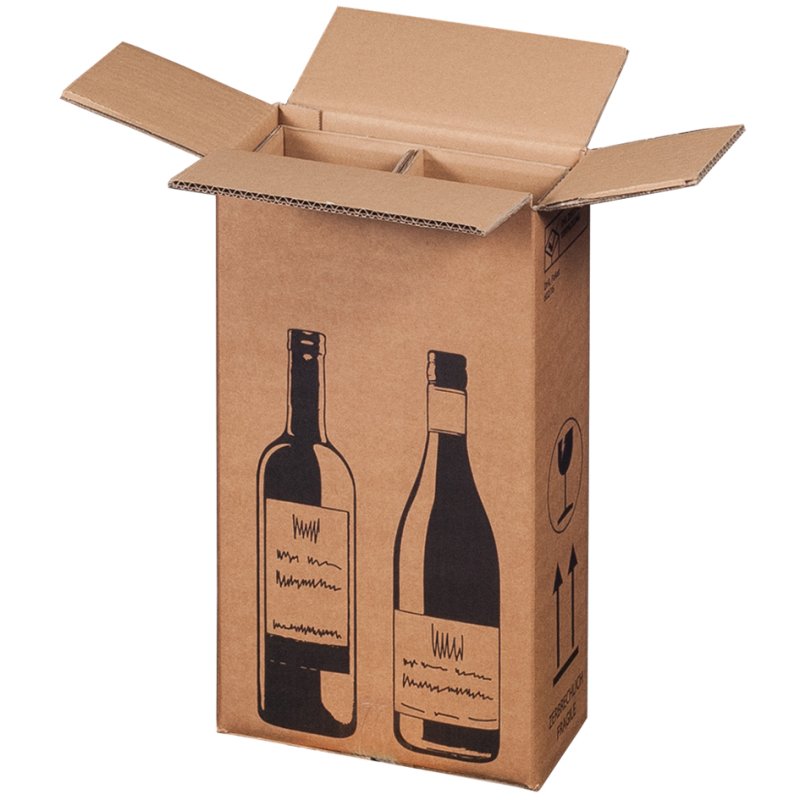SMARTBOXPRO carton d'expédition pour 1 bouteille, carton ondulé brun, 106×106×420 mm, 20 pièces