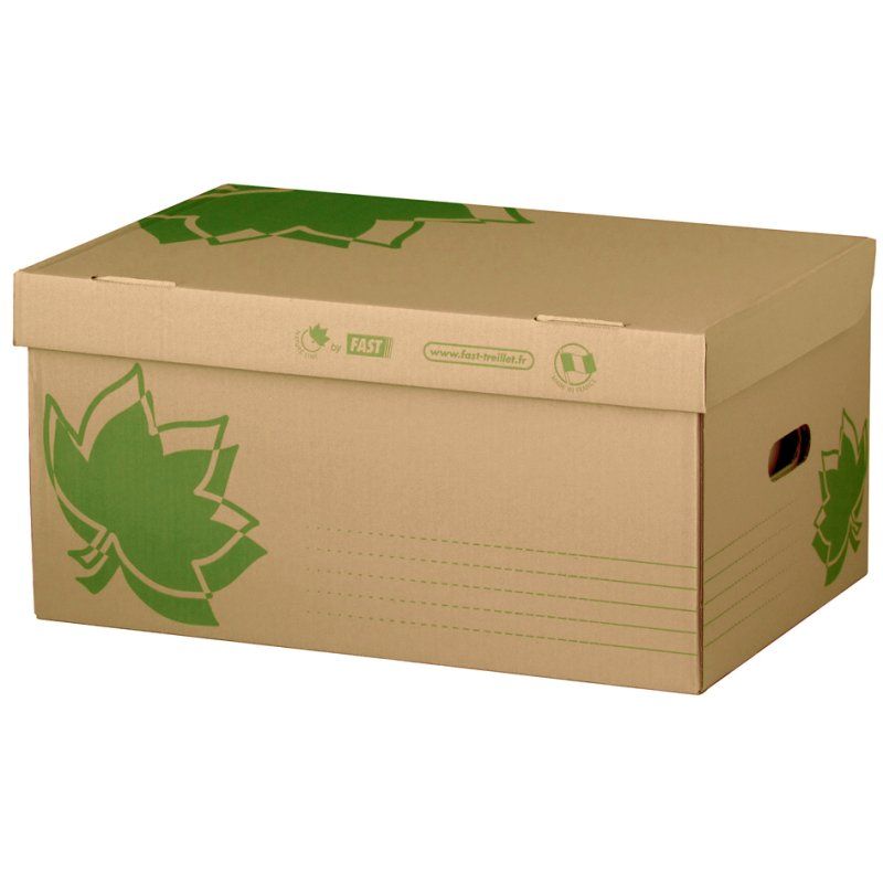 FAST NATURE LINE archiefbox, bruine golfkarton, 520×350×260 mm, 10 stuks
