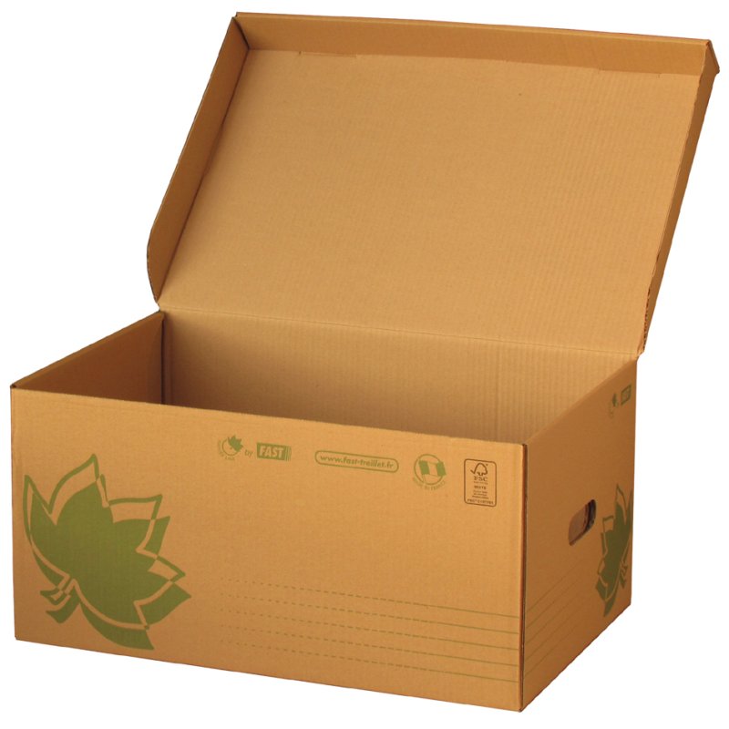 FAST NATURE LINE archiefbox, bruine golfkarton, 520×350×260 mm, 10 stuks