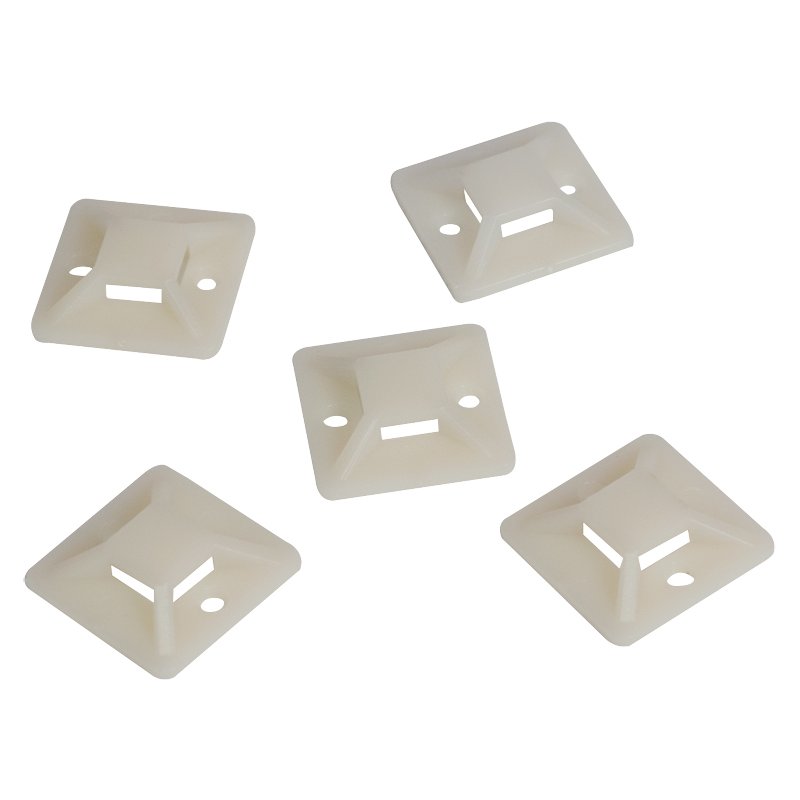 LogiLink supports pour serre-câbles, 28×28 mm, naturel, 100 pièces