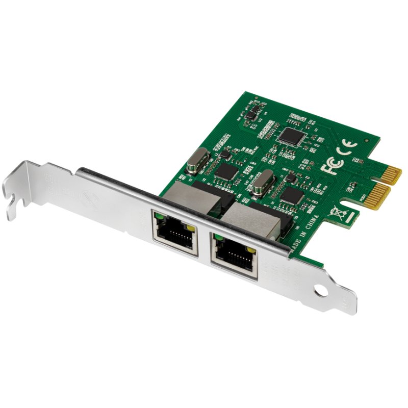 LogiLink Adaptateur Ethernet Gigabit PCI, 2 ports, RJ45
