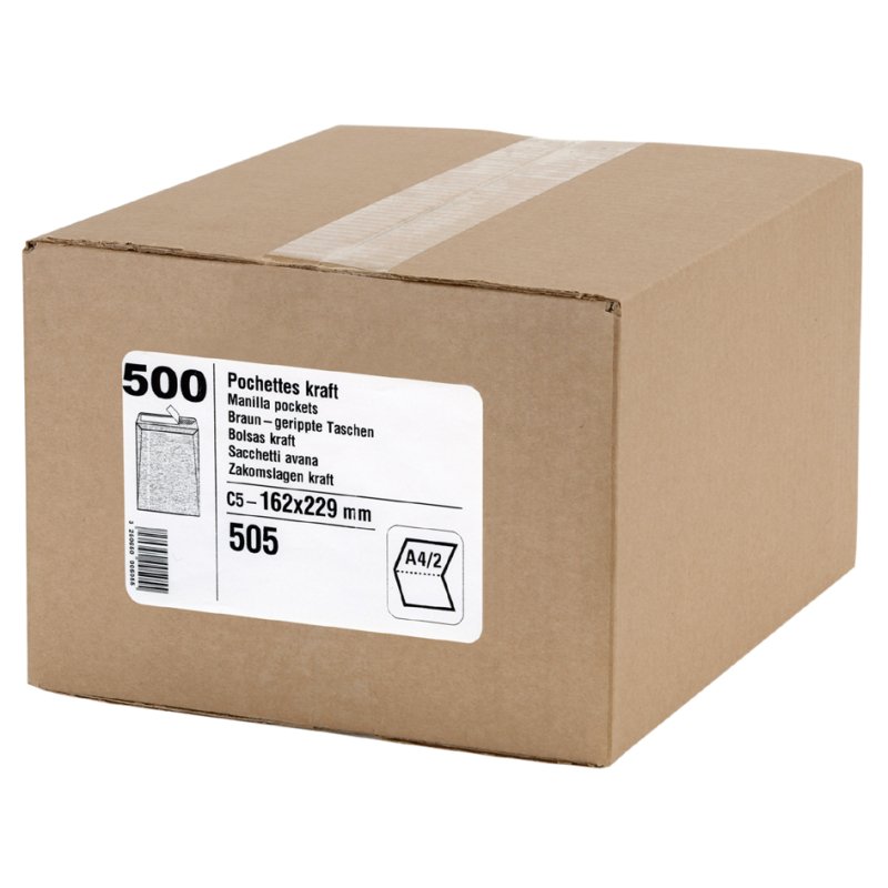 GPV enveloppes DL 110×220 mm, blanc, avec fenêtre, 500 pièces