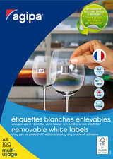 agipa universele etiketten, herbruikbaar, 105×37 mm, wit