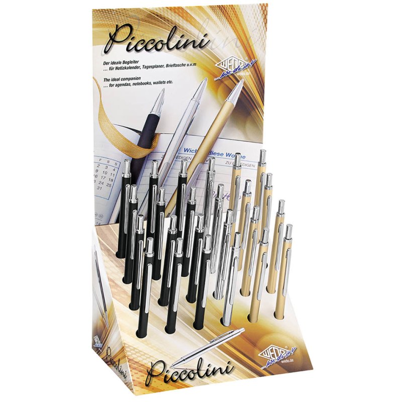 WEDO Piccolini calendar ballpoint pens, colours assorted, 102 mm, 24 pieces