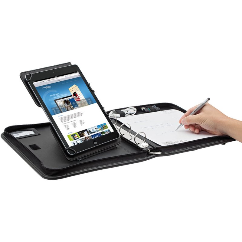 WEDO tablet organiser Elegance A4, black, faux leather/nylon, 9.7–10.5 inch