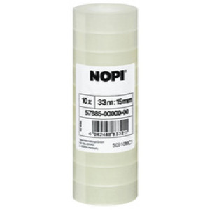 NOPI plakband shrink tower transparant, 12 mm × 10 m, 12 rollen