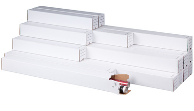 SMARTBOXPRO verzendkoker A0 formaat, wit, golfkarton, 20 stuks