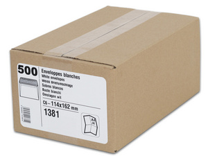 GPV enveloppen DL, zelfklevend, 110 × 220 mm, wit, 500 stuks
